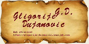 Gligorije Dujanović vizit kartica
